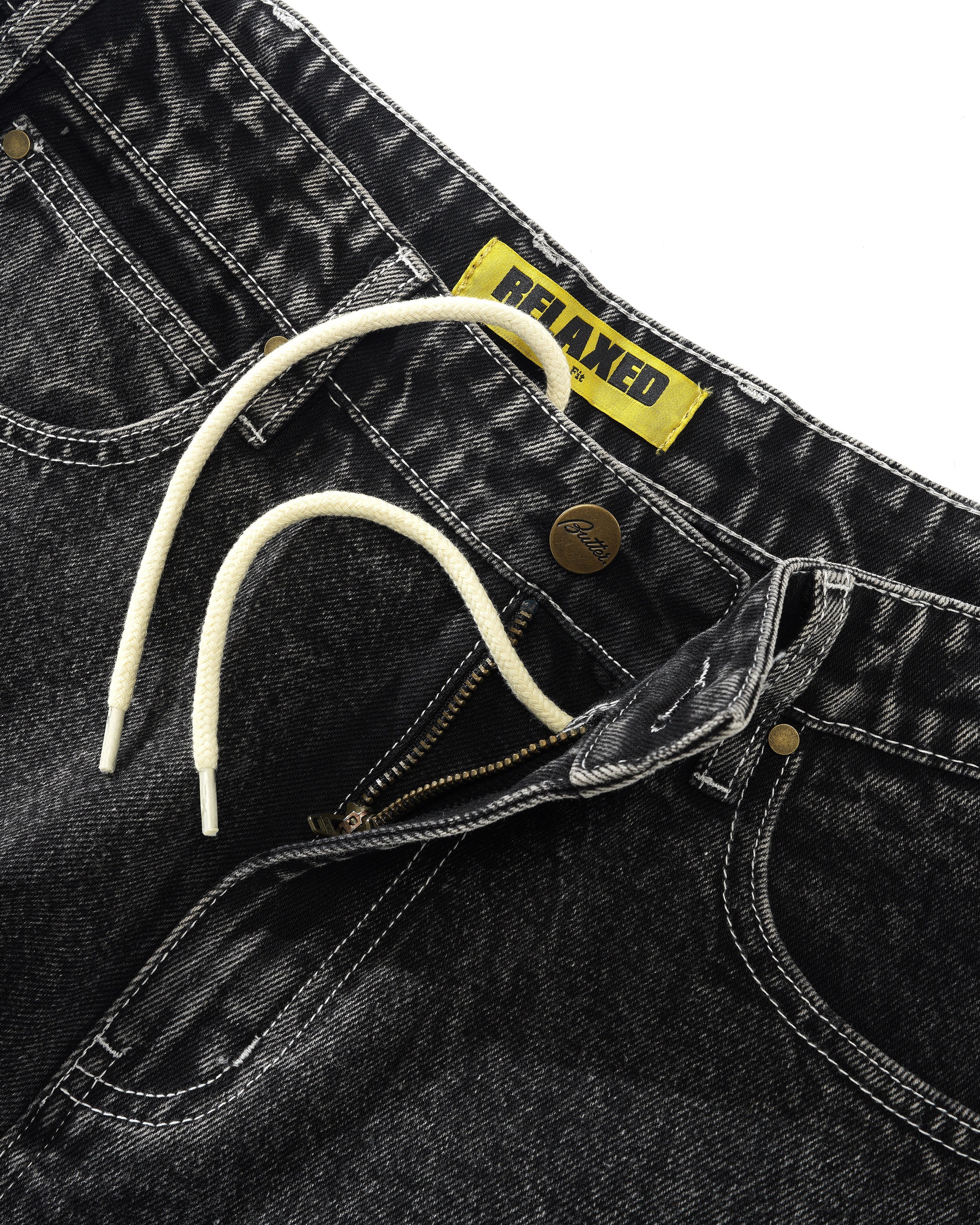 BUTTER - Art Denim Jeans, Washed Black