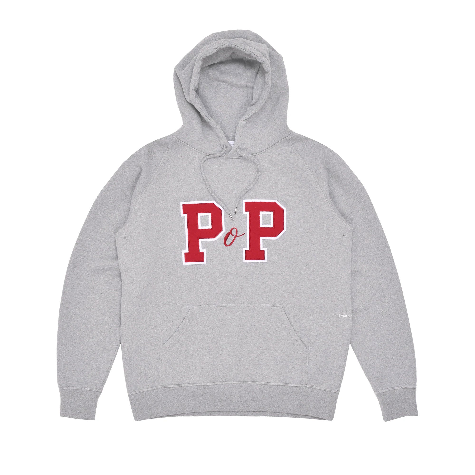 Pop Trading Company - Sudadera - College P Hooded Sweat Heather Grey