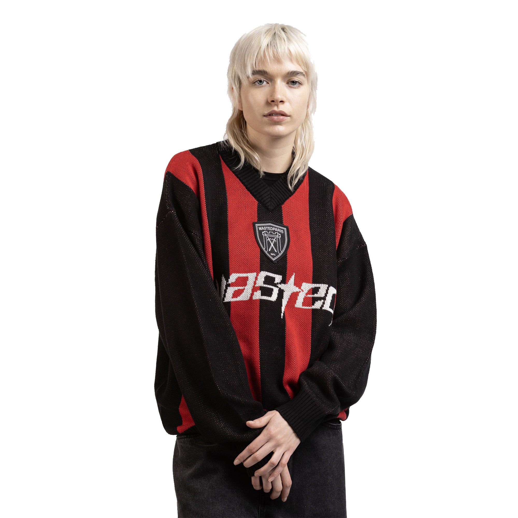 WASTED PARIS - BLADE SWEATER - BLACK / FIRE RED