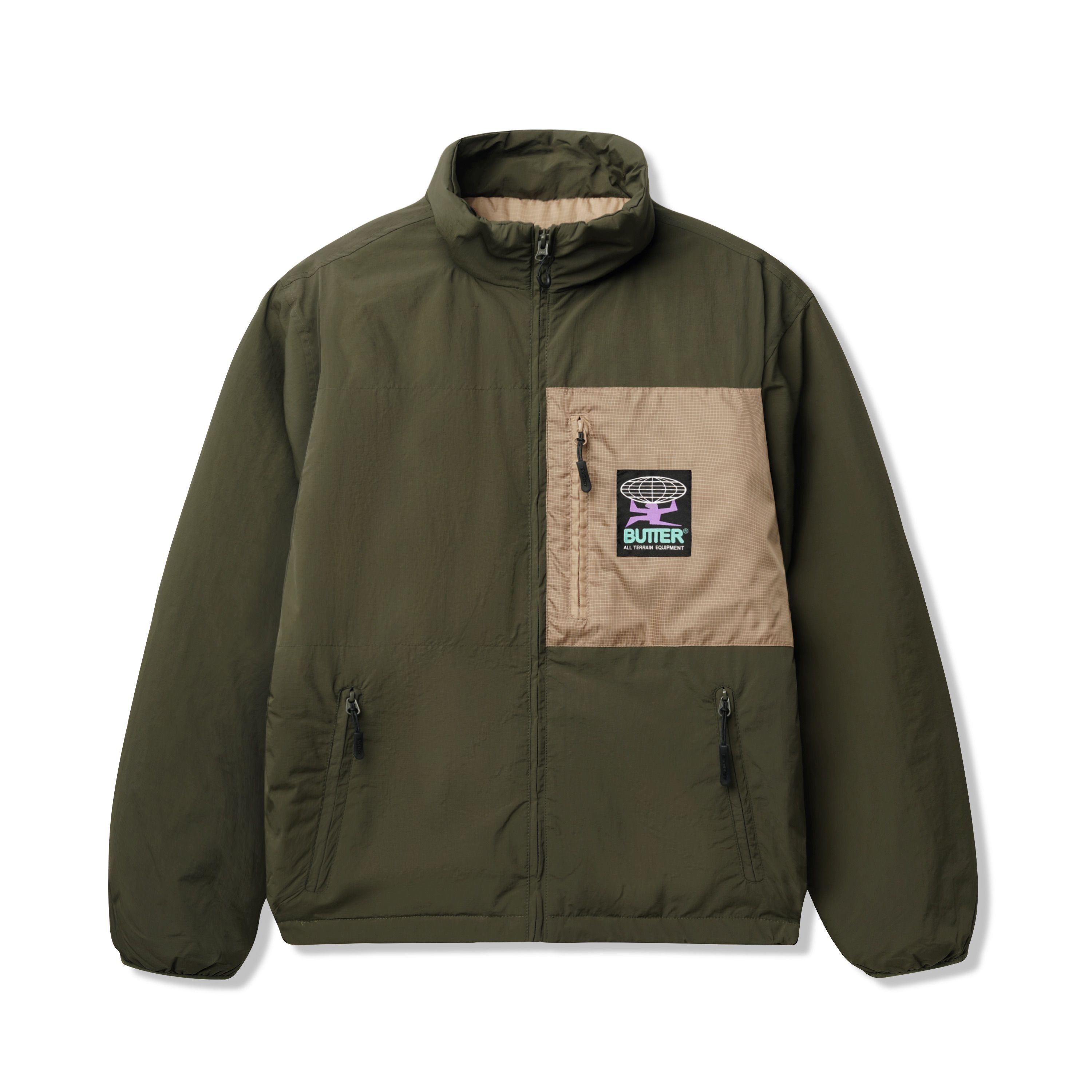 BUTTER - Terrain Puffer Jacket, Dark Olive